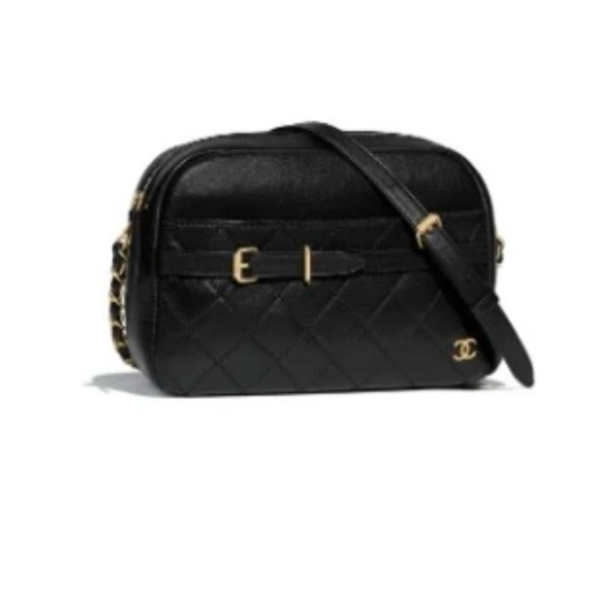 95新 Chanel/香奈儿 chanel 相机包黑金牛皮/优品