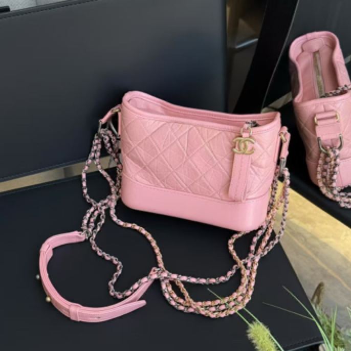 95新 Chanel/香奈儿 粉色流浪包  小号  27开