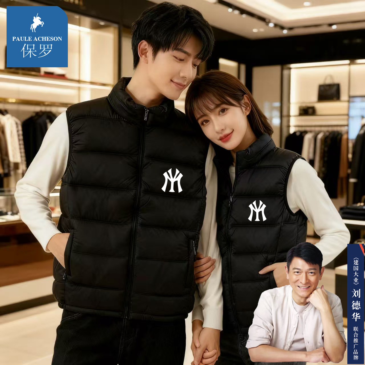 【华仔联名】新款秋冬立领棉马甲男女同款百搭保暖外套P