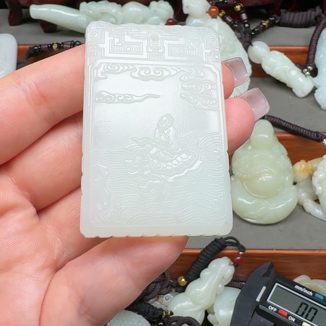 宁***6和田玉未镶嵌挂件