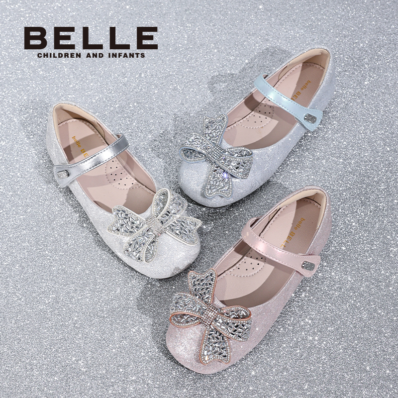 【水晶舞步】百丽儿童公主秋季洛丽塔风亮片水钻千金风皮鞋RK0231