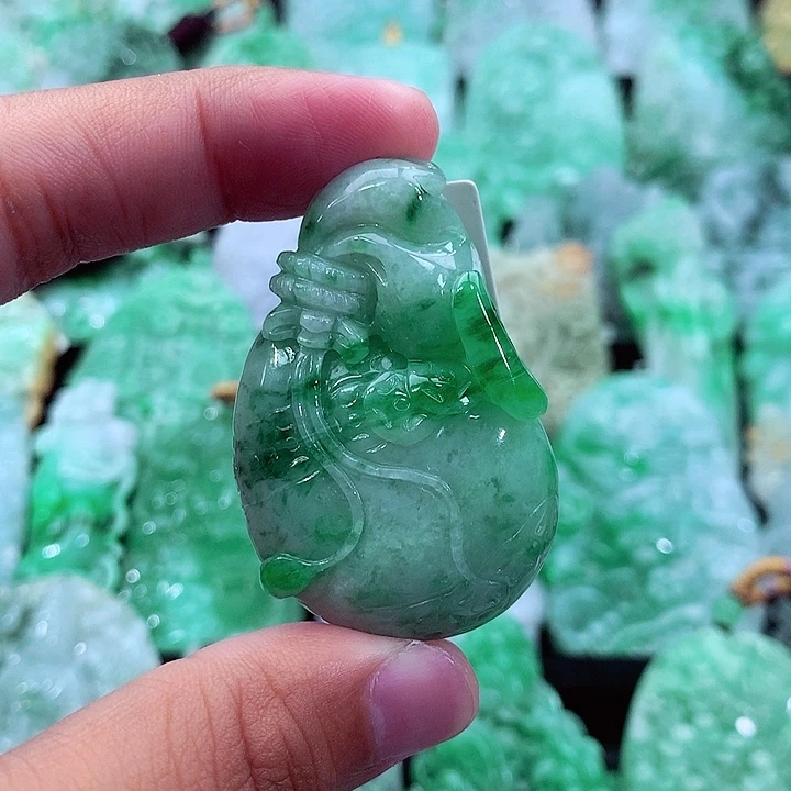天然A货翡翠钱袋
