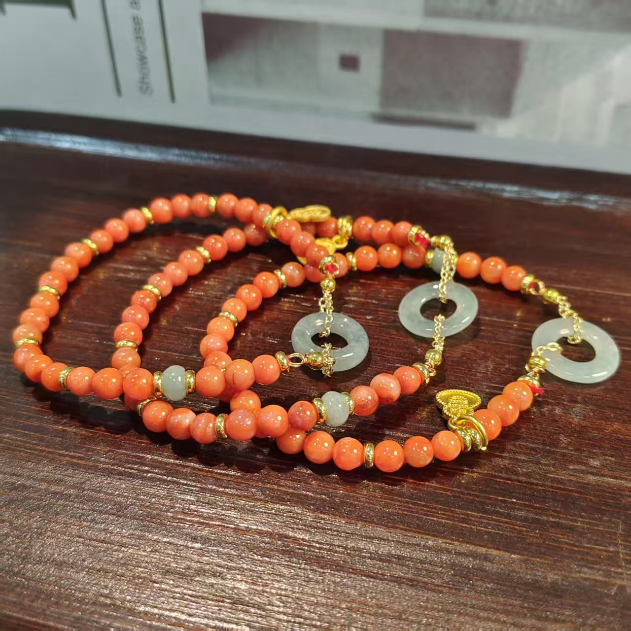 【书记甄选】原创南红配翡翠手链 约5mm 多样性发一件 WW988