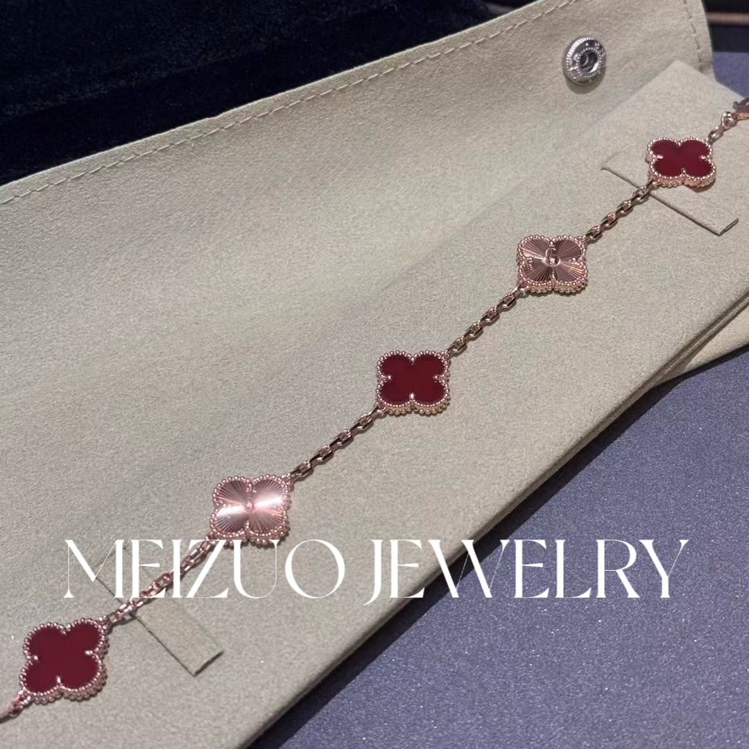 Meizuo珠宝·18k金红间镭射五花手链重金重工
