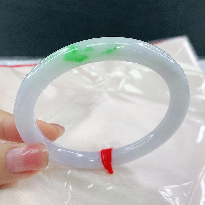 翡翠未镶嵌手镯圈58，04093