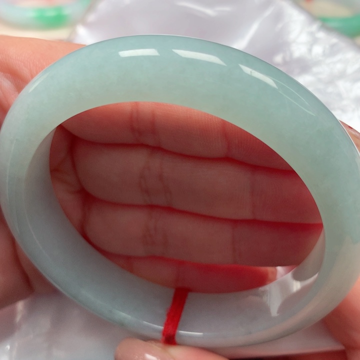 翡翠手镯未镶嵌冰晴蓝53