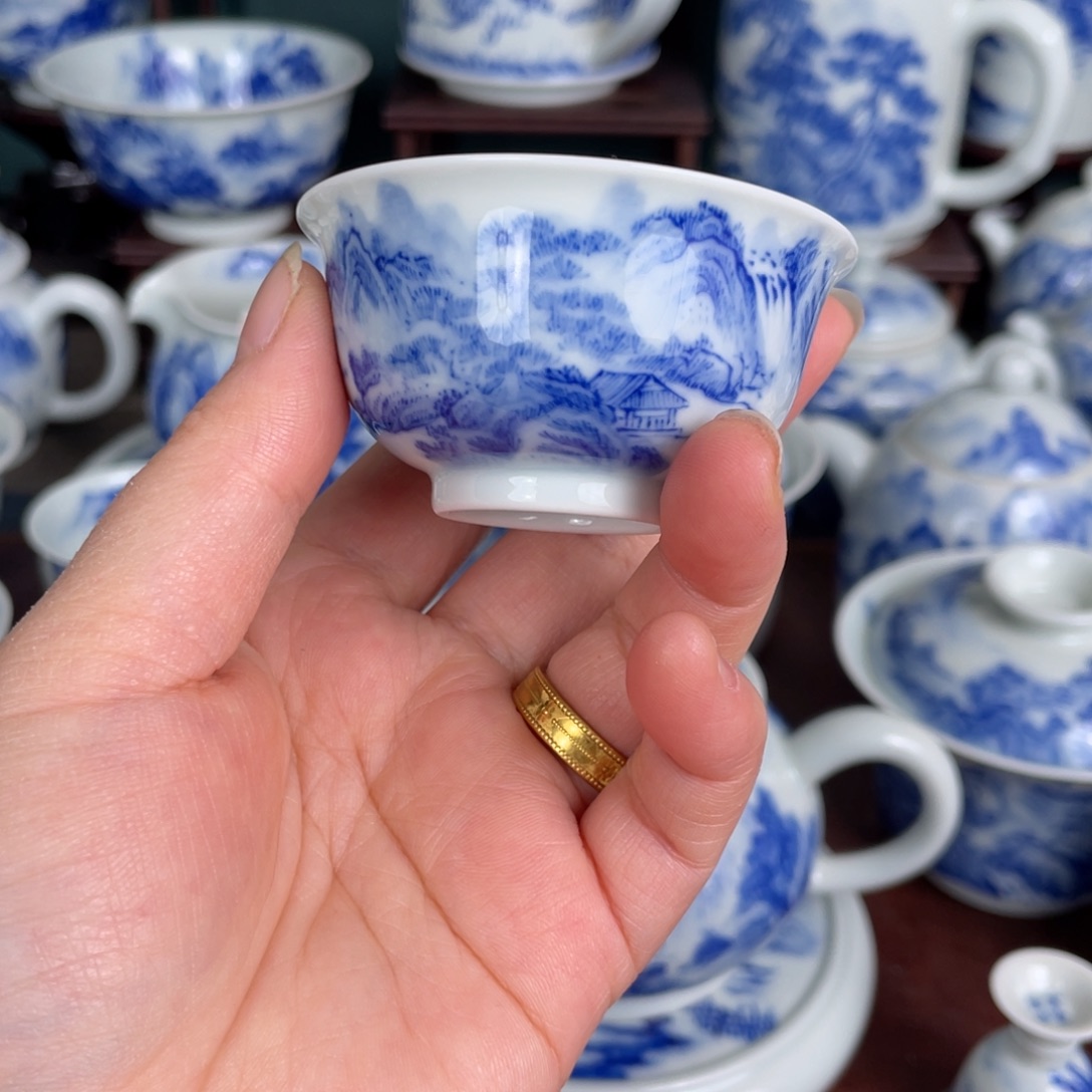 天***青陶手工手绘青花，青花