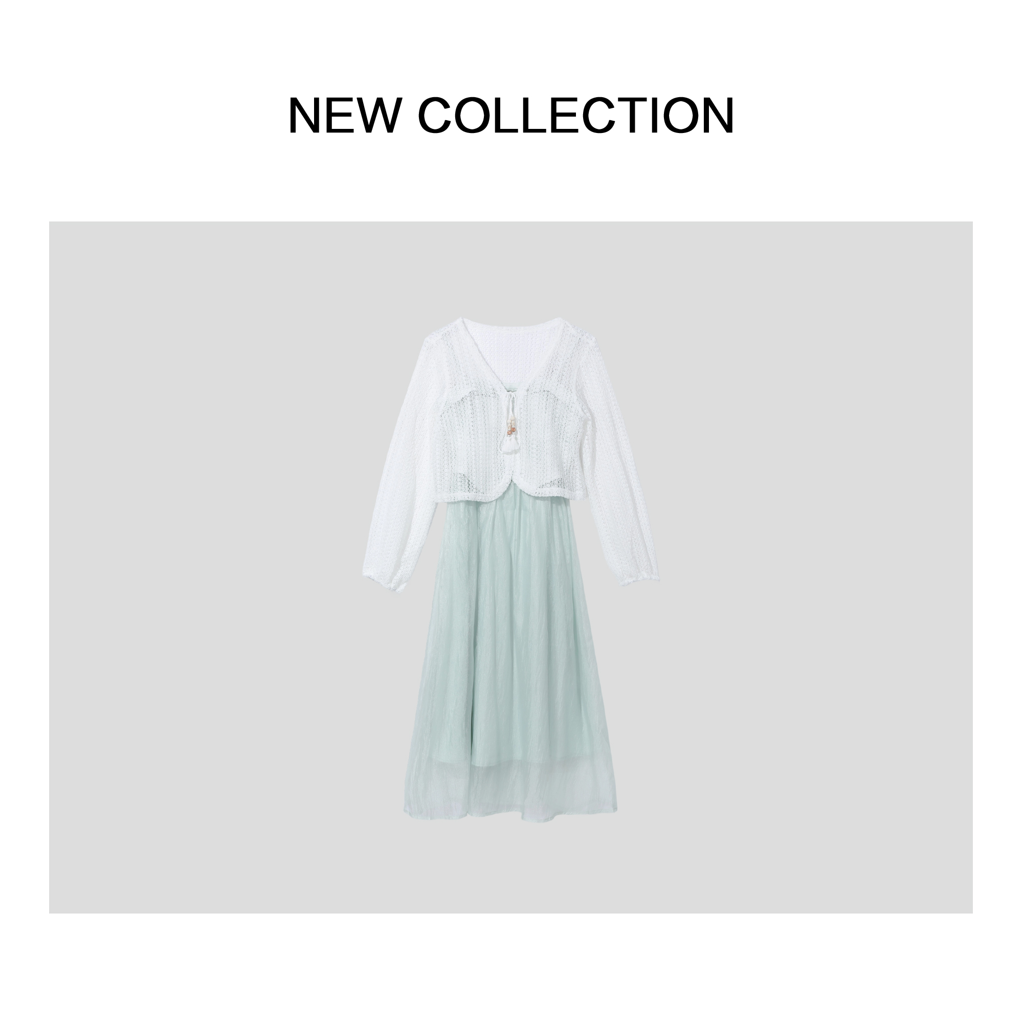 【小依专享】新款夏季时尚外披+气质蕾丝连衣裙裙子L3528026-8026