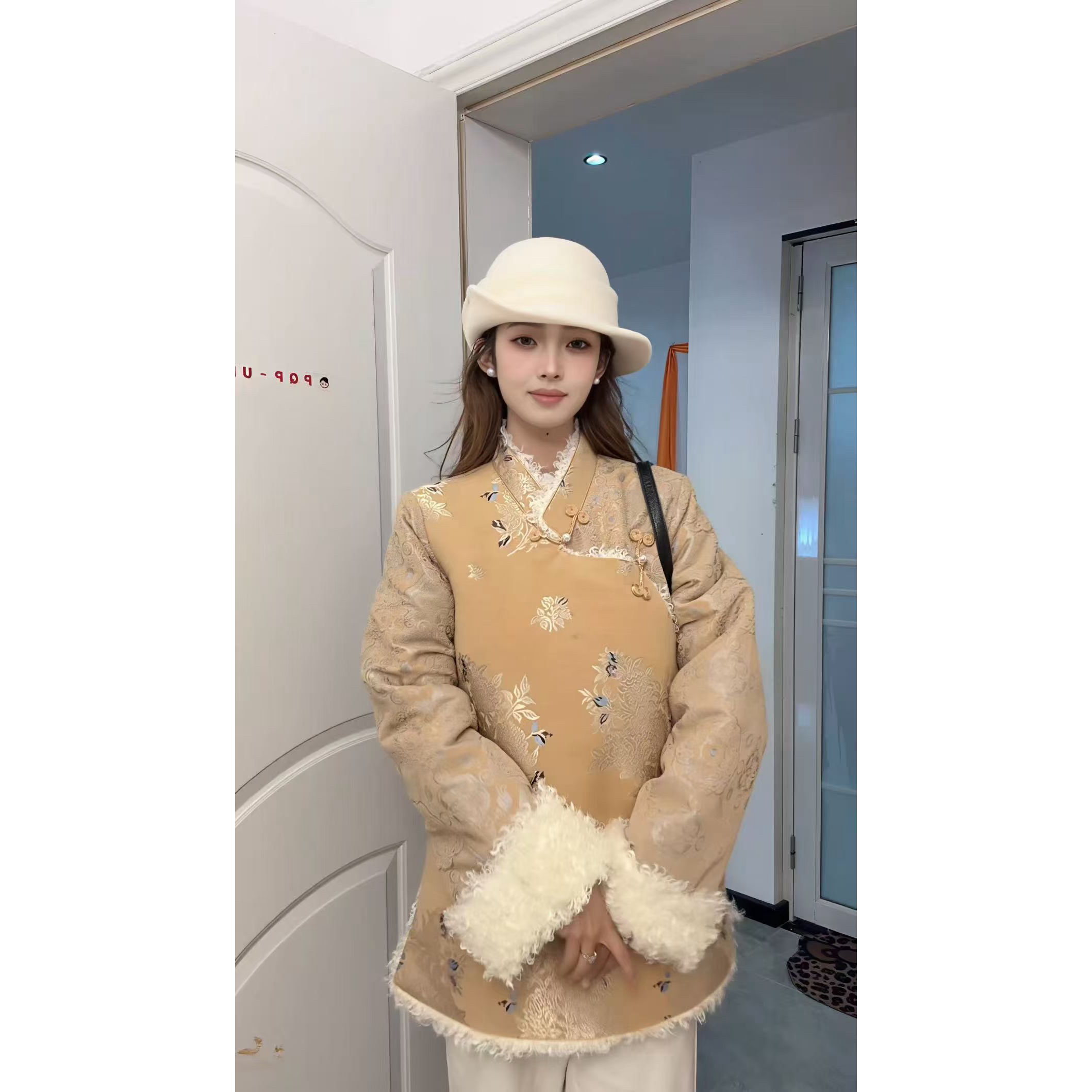 德吉吉 | 藏式拼色外套-加毛加厚冬款藏式女生百搭民族风外套