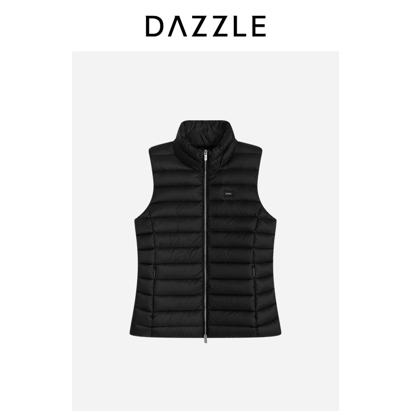 DAZZLE 地素奥莱羽绒服冬季黑色羽绒马甲背心2I4K102