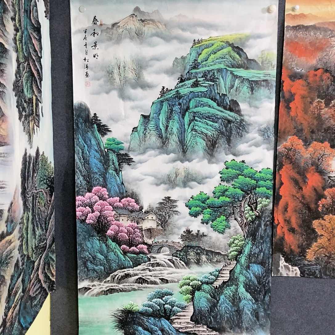 国画大六尺山水一副