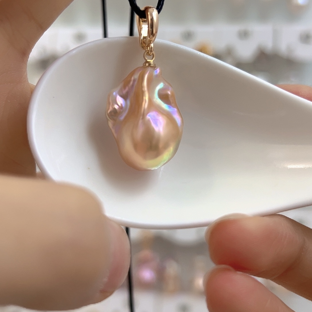 淡水珍珠银S925镶嵌颈饰