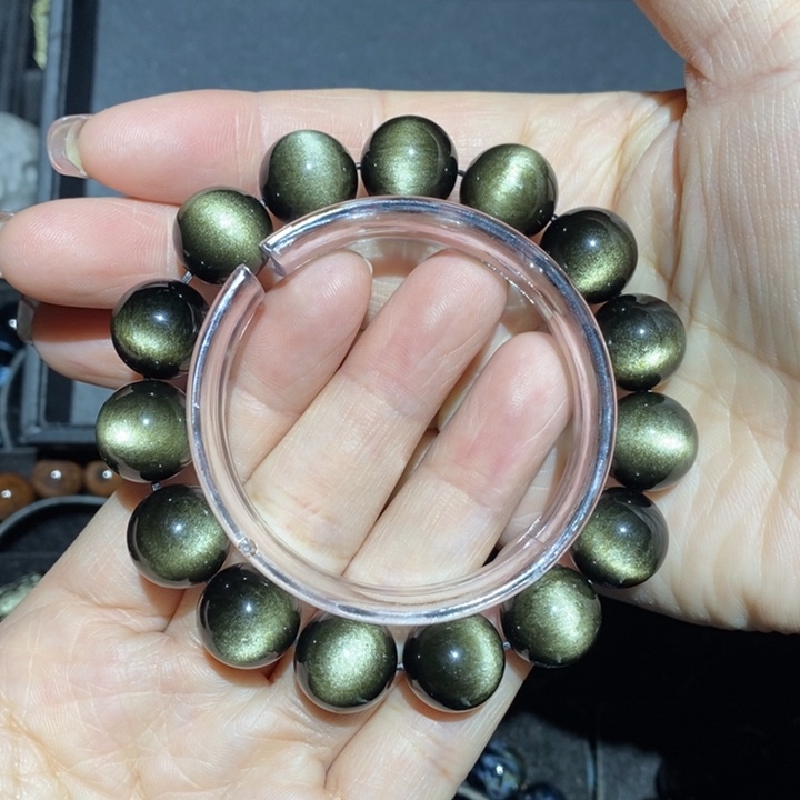 黑曜岩手链未镶嵌看*