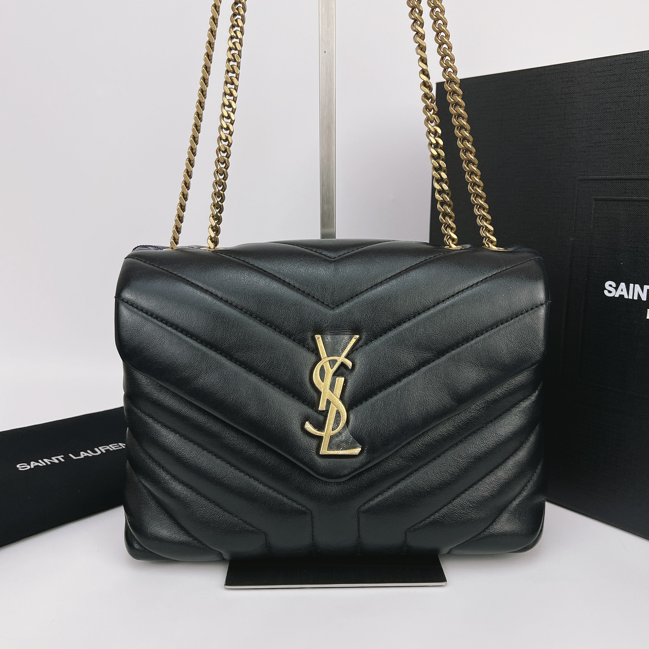 95新 YSL/圣罗兰 圣罗兰 黑色云朵单肩包底长24 M356