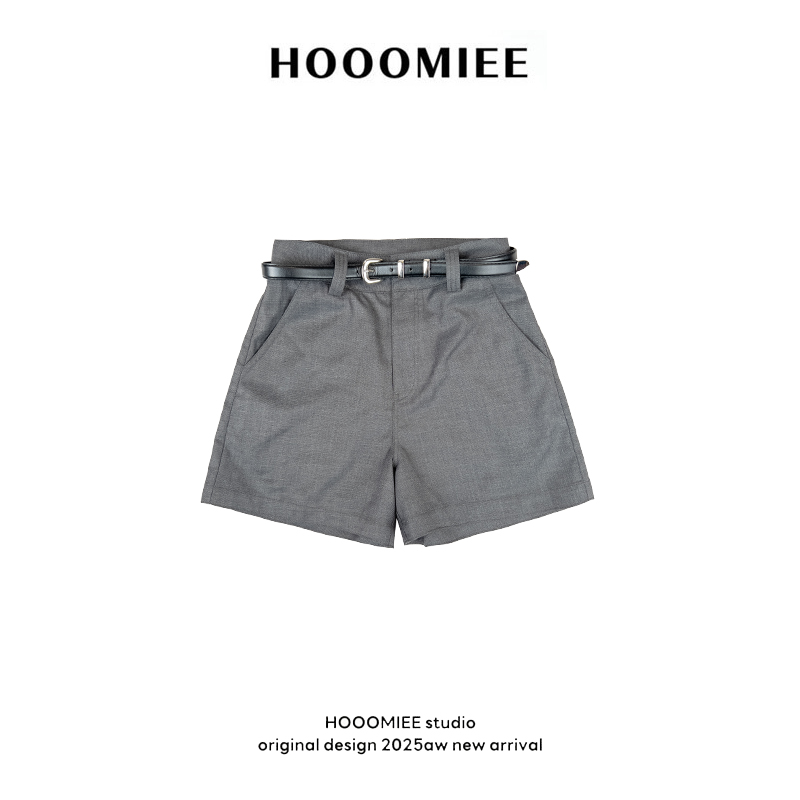 Hooomiee休闲商务简约夏日百搭女士短裤（加送腰带）CK1092