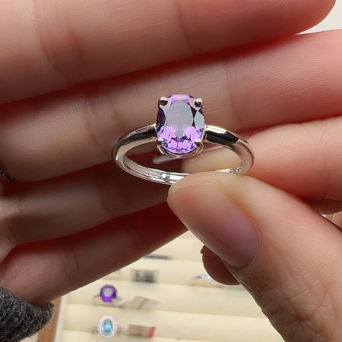 银S925镶嵌烟晶戒指