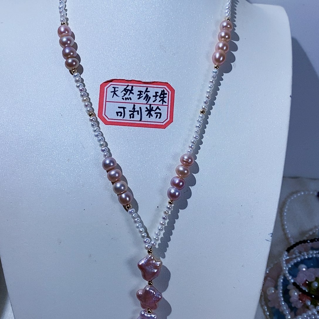 淡水珍珠颈饰银S925镶嵌