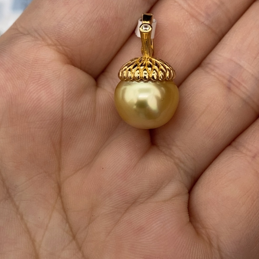 定制海水珍珠未镶嵌裸珠南洋金珠 成品12.2不退不换