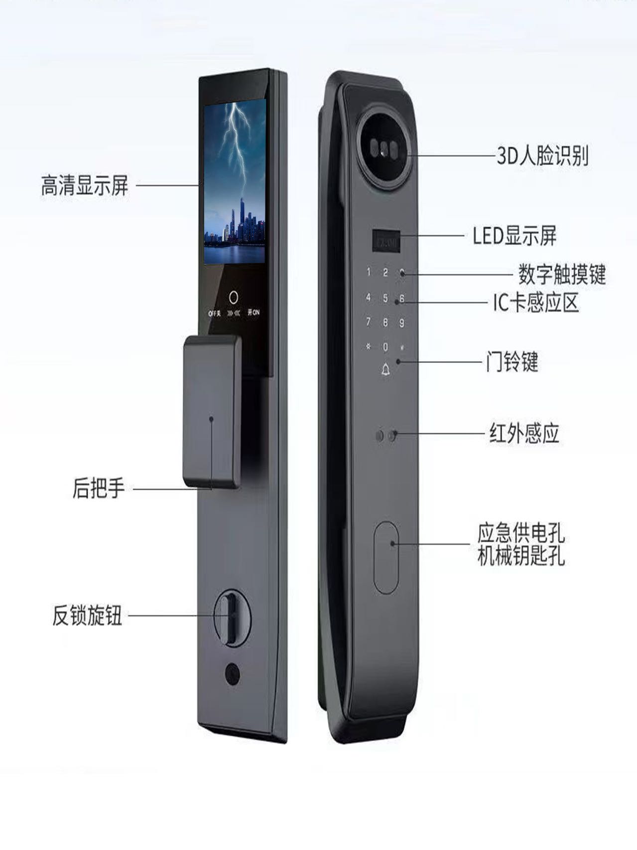 智能锁全自动指纹锁可视猫眼智能锁可视猫眼款