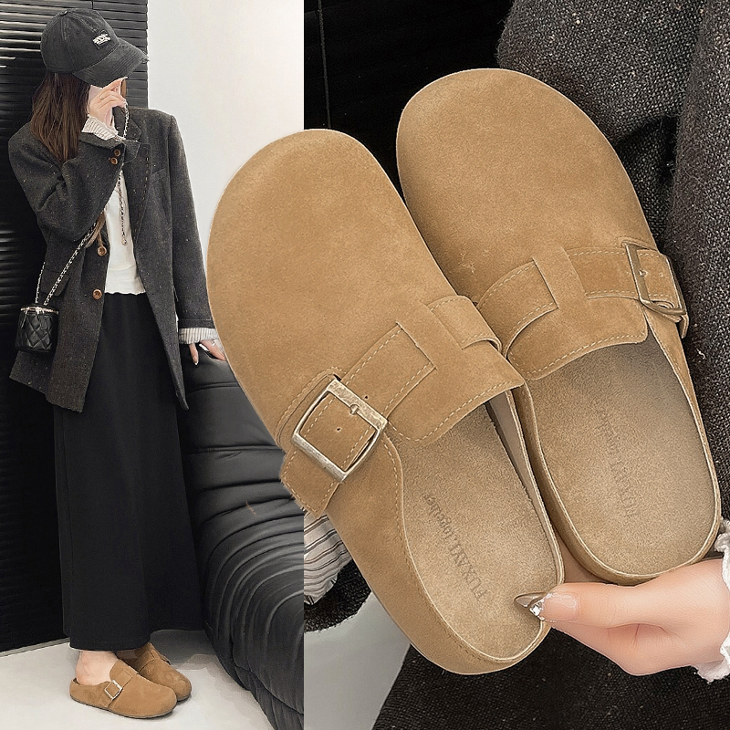 【品牌活动价】爆款勃肯鞋女包头拖一脚蹬软底防滑休闲懒人鞋7280