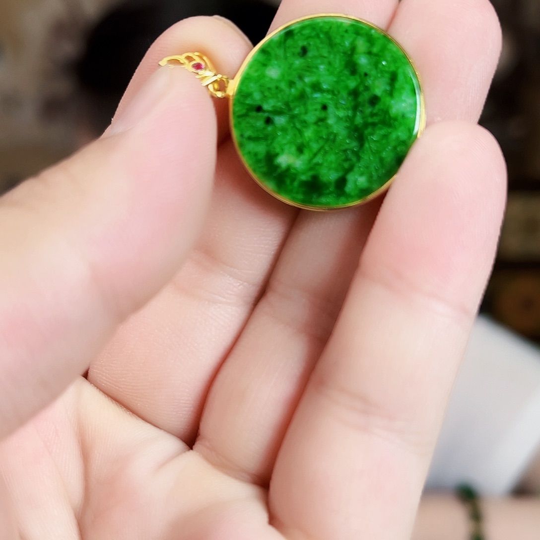 翡翠银S925镶嵌颈饰吊坠