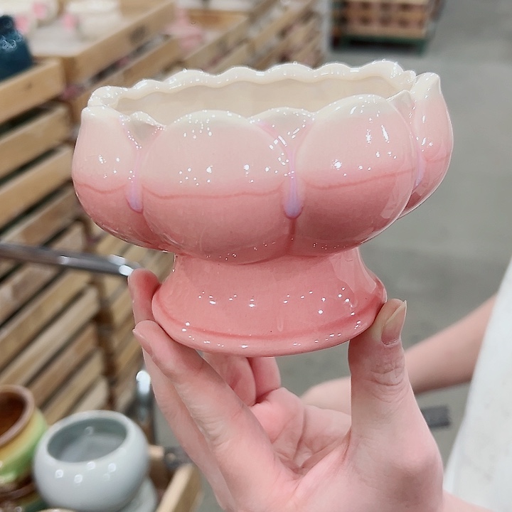 有孔.凑满10元发货多肉陶瓷花盆！