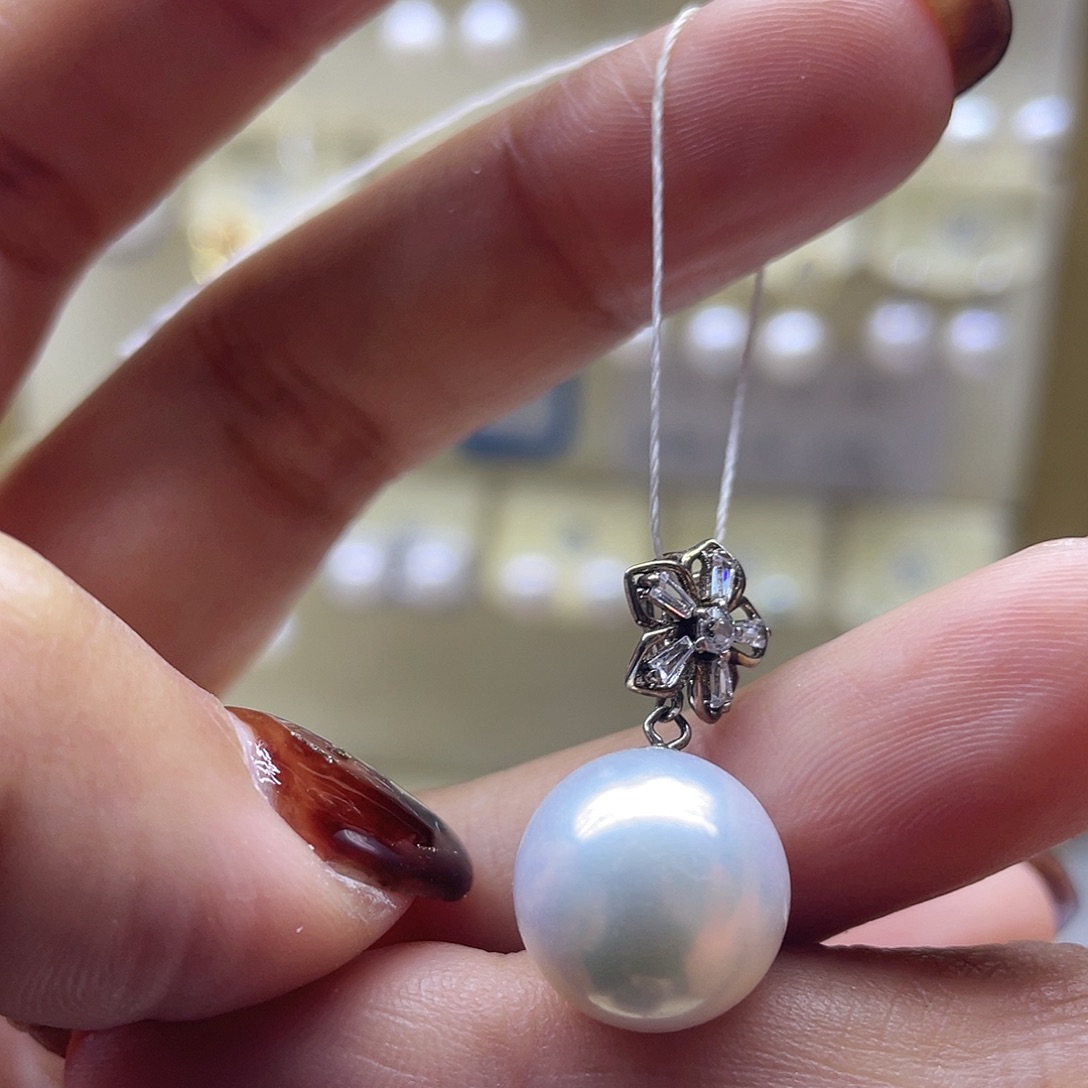 淡水珍珠银S925镶嵌颈饰