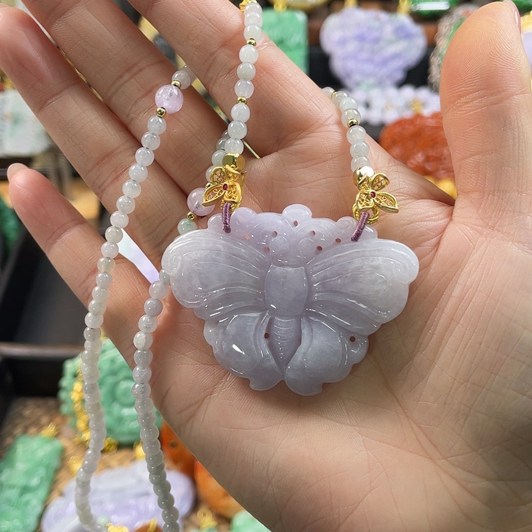 翡翠未镶嵌颈饰代编织