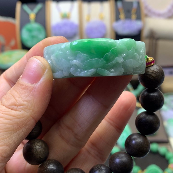 翡翠未镶嵌手链翡翠手牌