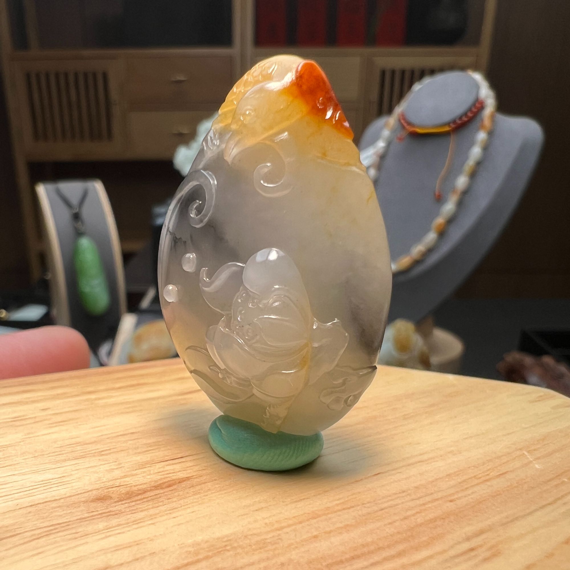 和田玉四色青花籽料喜事连连