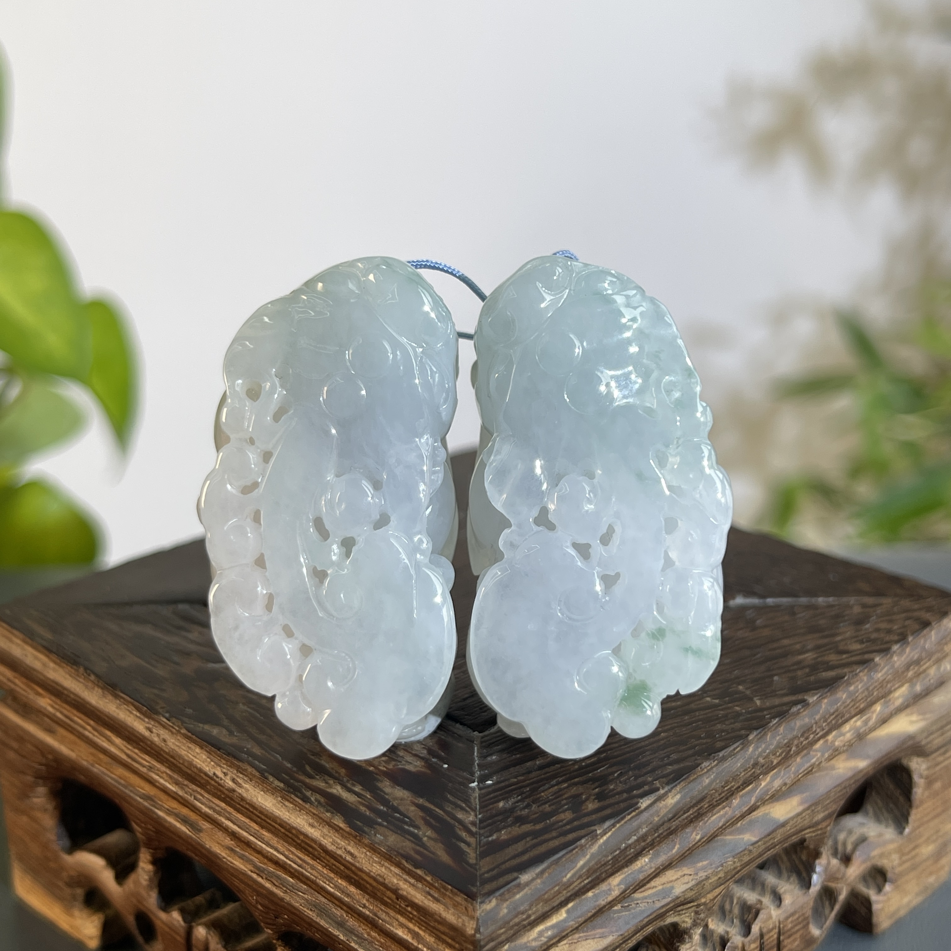 JXA15-127 天然翡翠缅甸A货 一对貔貅