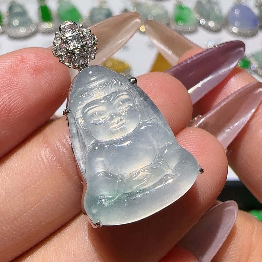 【闪购商品】颈饰18K金镶嵌翡翠天然