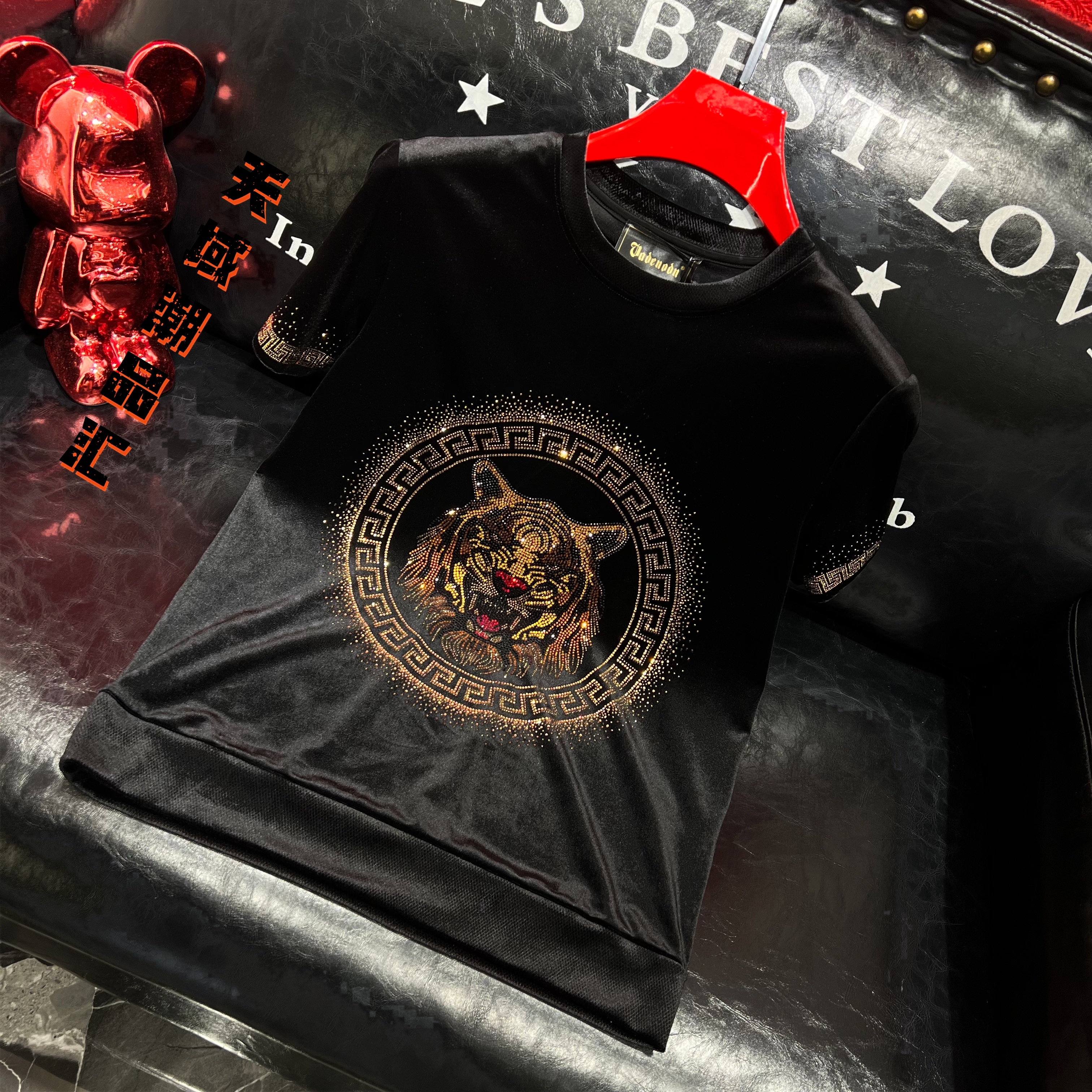 《W923》重工炫彩虎头霸气男士圆领时尚高品质圆领卫衣