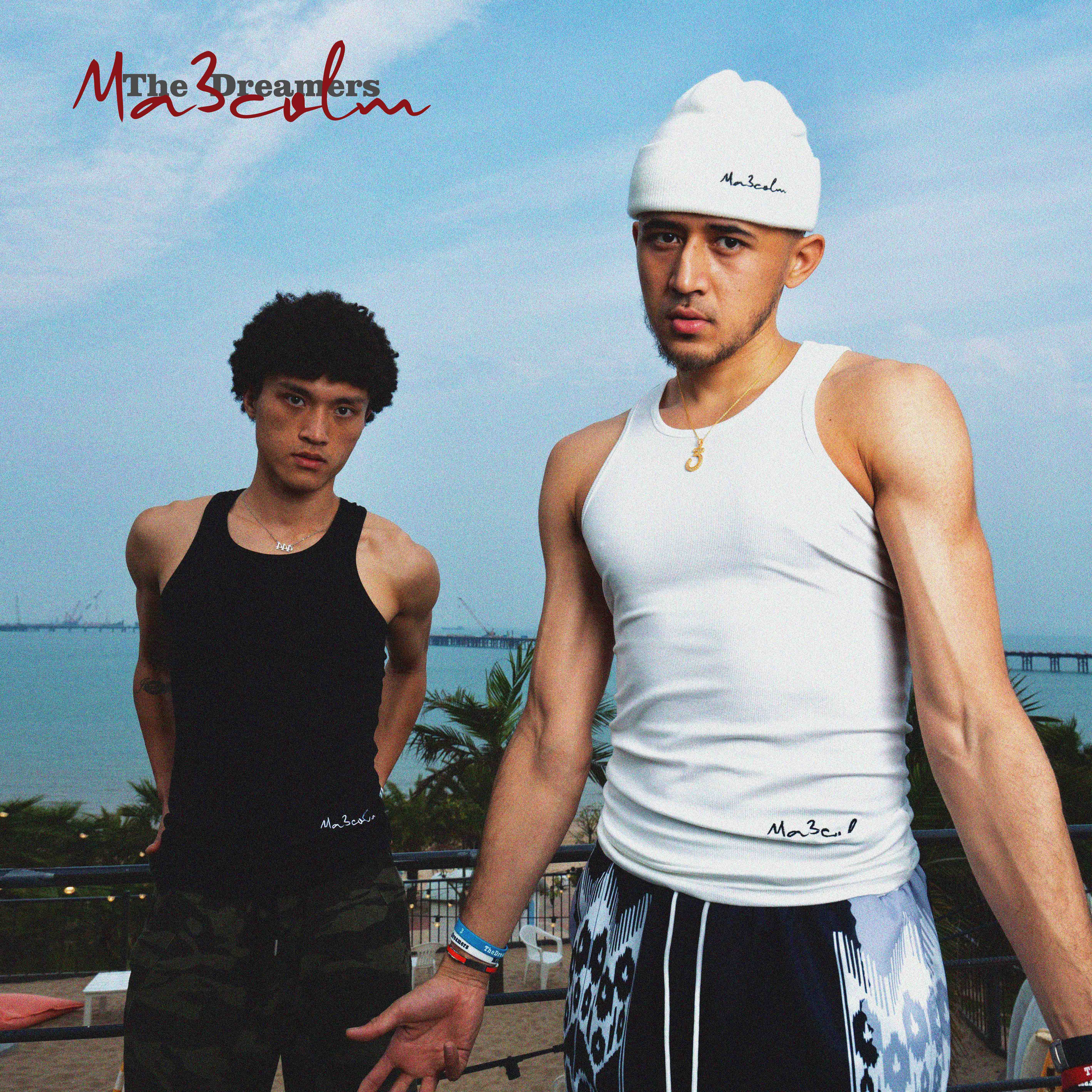 Ma3colm基础款螺纹黑白色刺绣打底紧身运动弹力背心卡米然