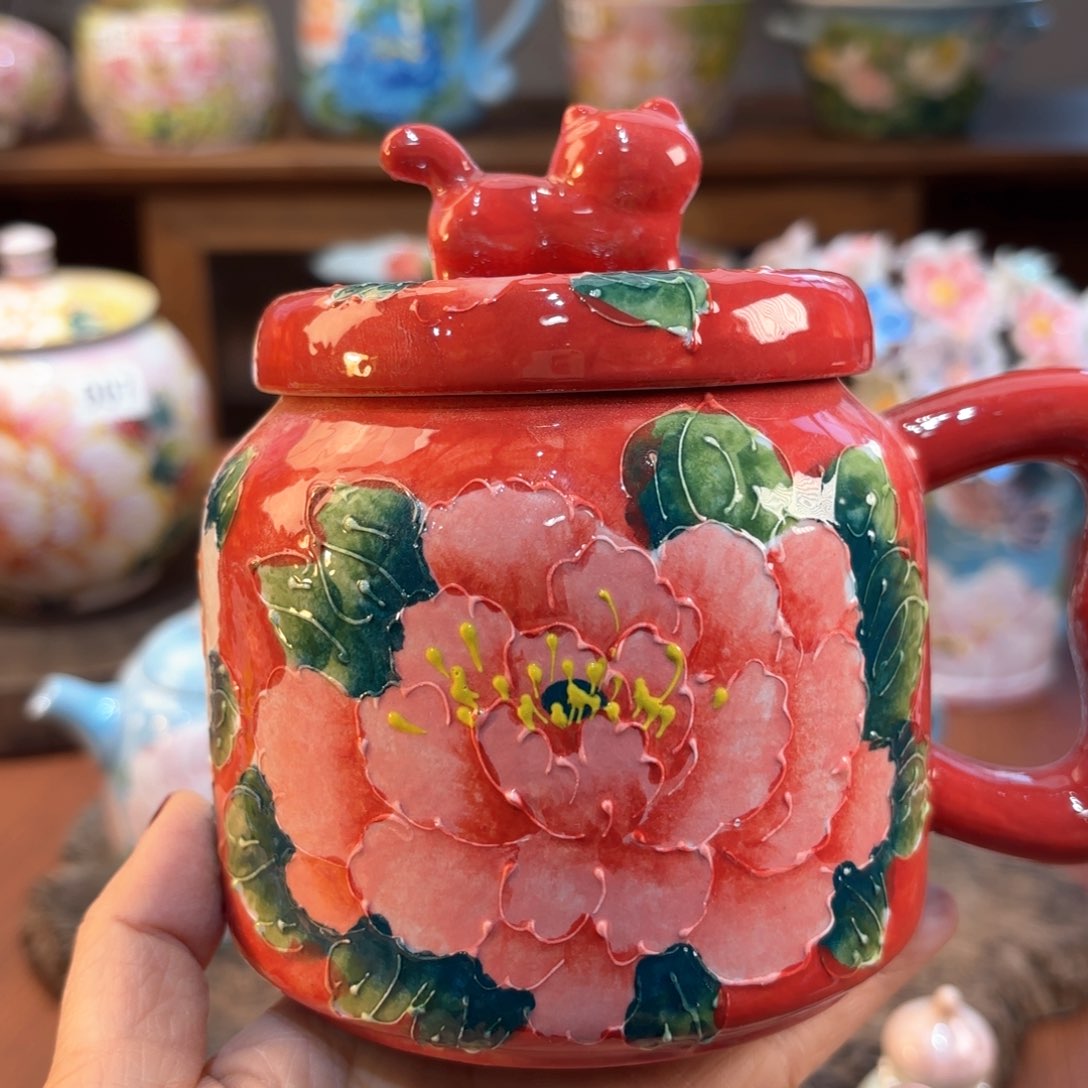 景德镇手绘高温釉下彩陶瓷茶具