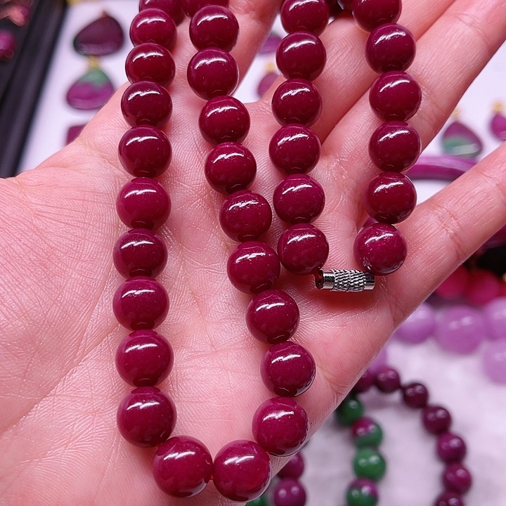 红宝石项链银S925镶嵌