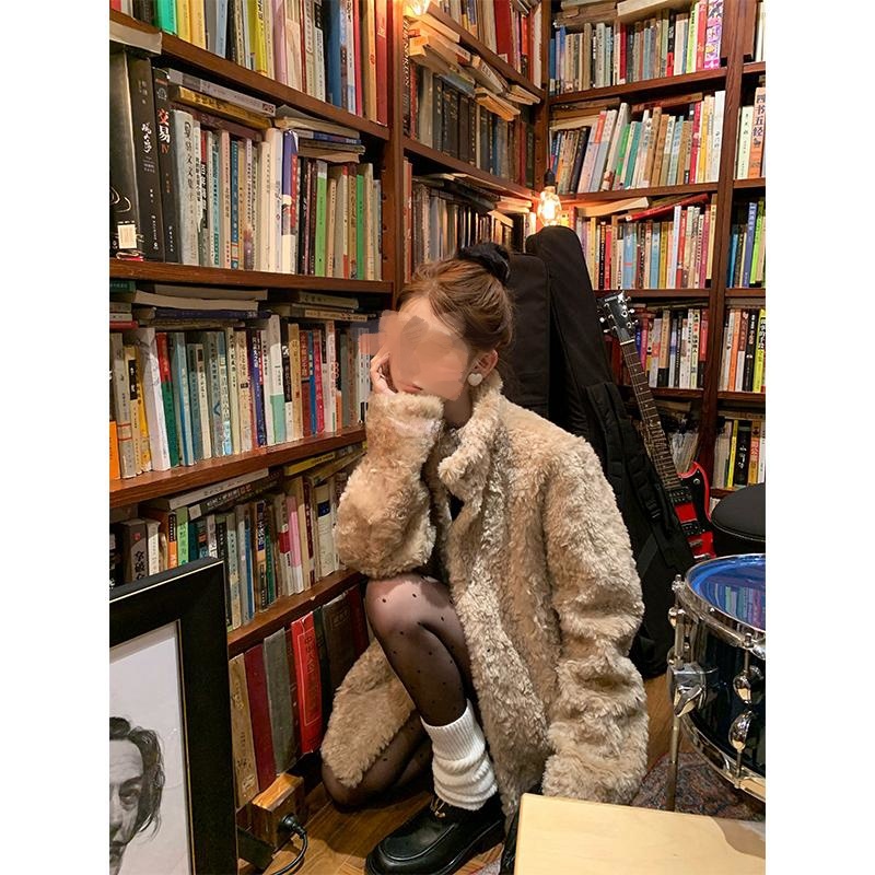 区别low货 富人区2.0 环保皮毛一体毛毛外套女冬立领加厚毛绒大衣