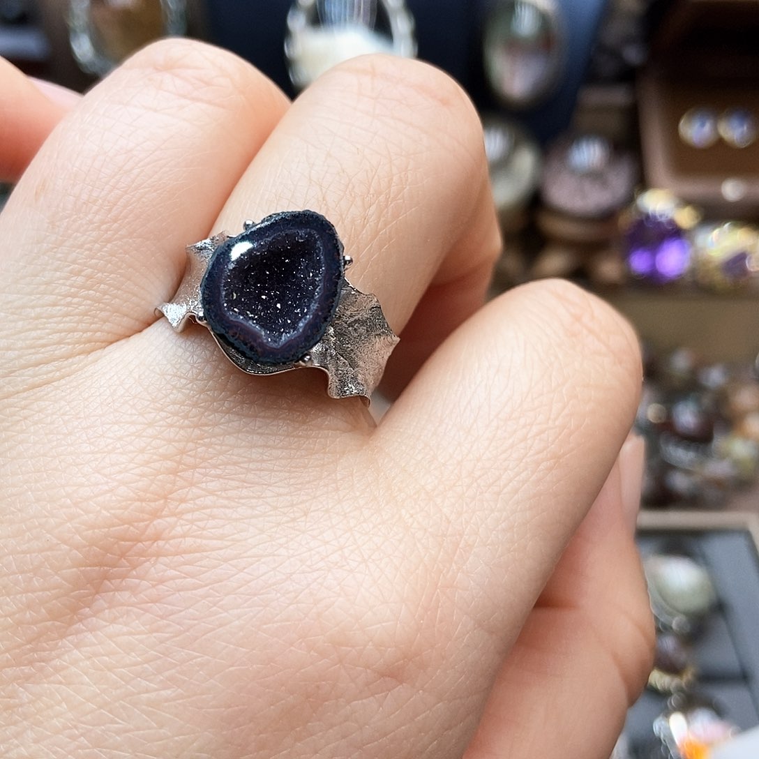 水晶戒指银S925镶嵌冰**梨