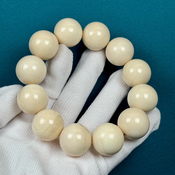 Q2300天然猛犸 爆满纹圆珠手串20mm一物一图支持鉴定假一罚十