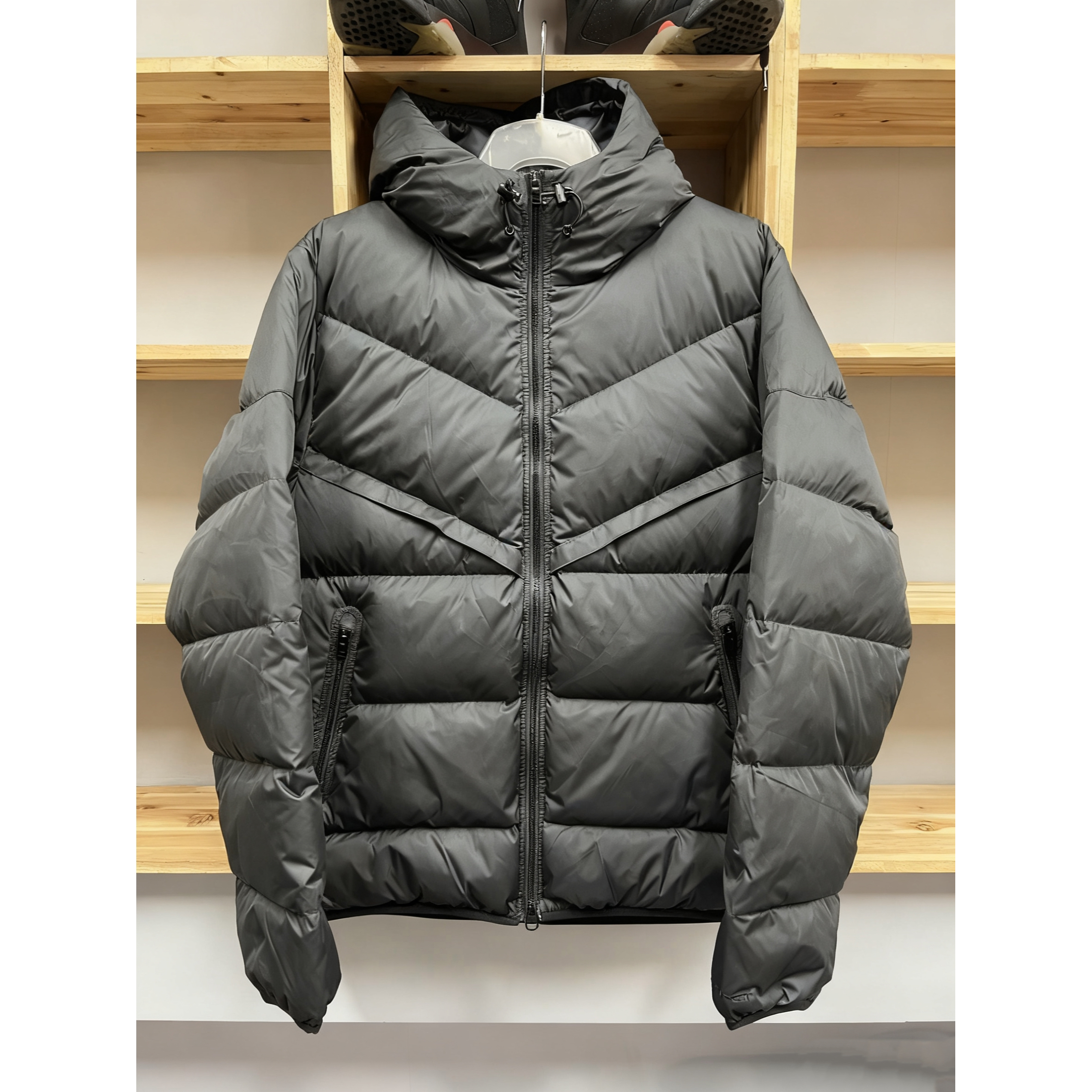 刺绣印花风行者连帽拉链羽绒服外套防风保暖运动短款夹克