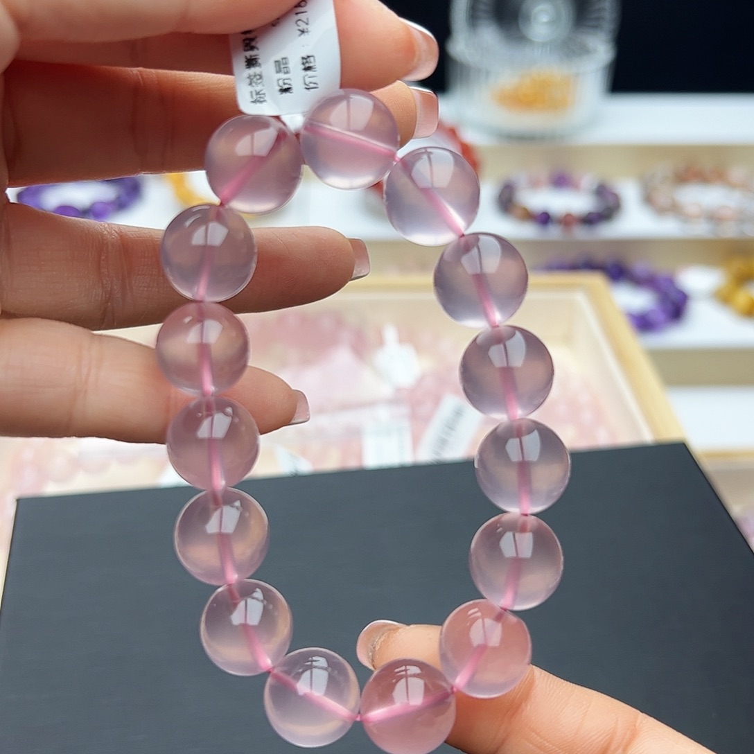 水晶手链未镶嵌粉晶13.5mm52.42