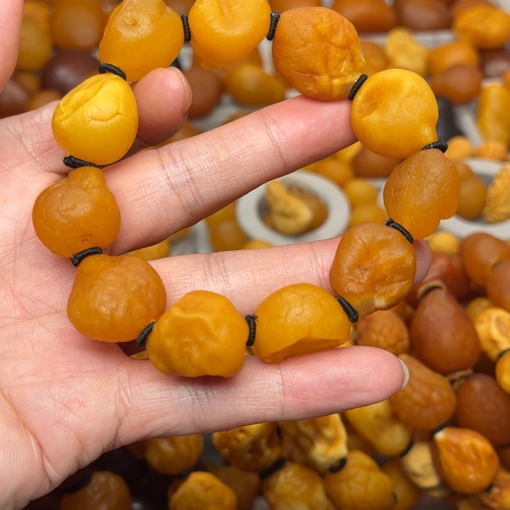 琥珀未镶嵌裸石天然蜜蜡手串