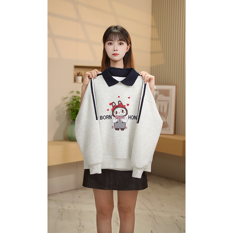 女童卫衣春秋款2025新款洋气女孩衣服卡通刺绣儿童秋装上衣Q63120