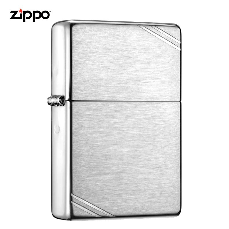 Zippo打火机官方正品1937古典复刻镀铬拉丝切角沙子防风DYJ1