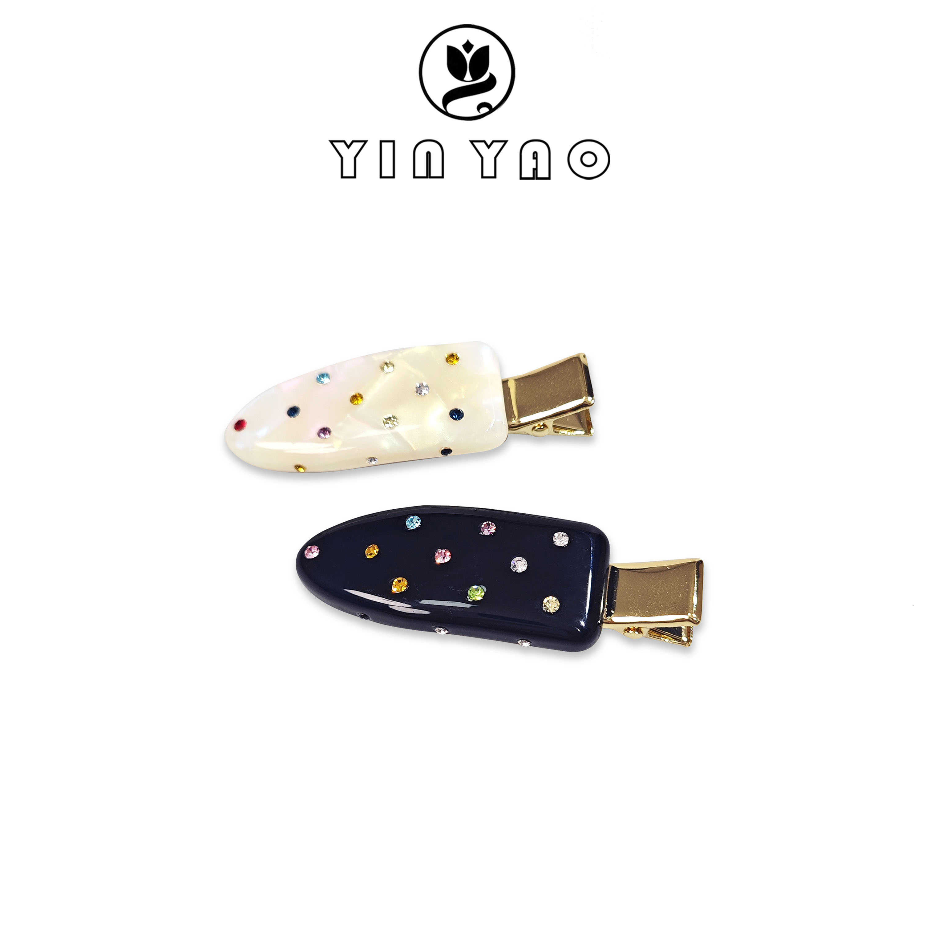 sweet planet-醋酸高级黑白点钻对夹1002