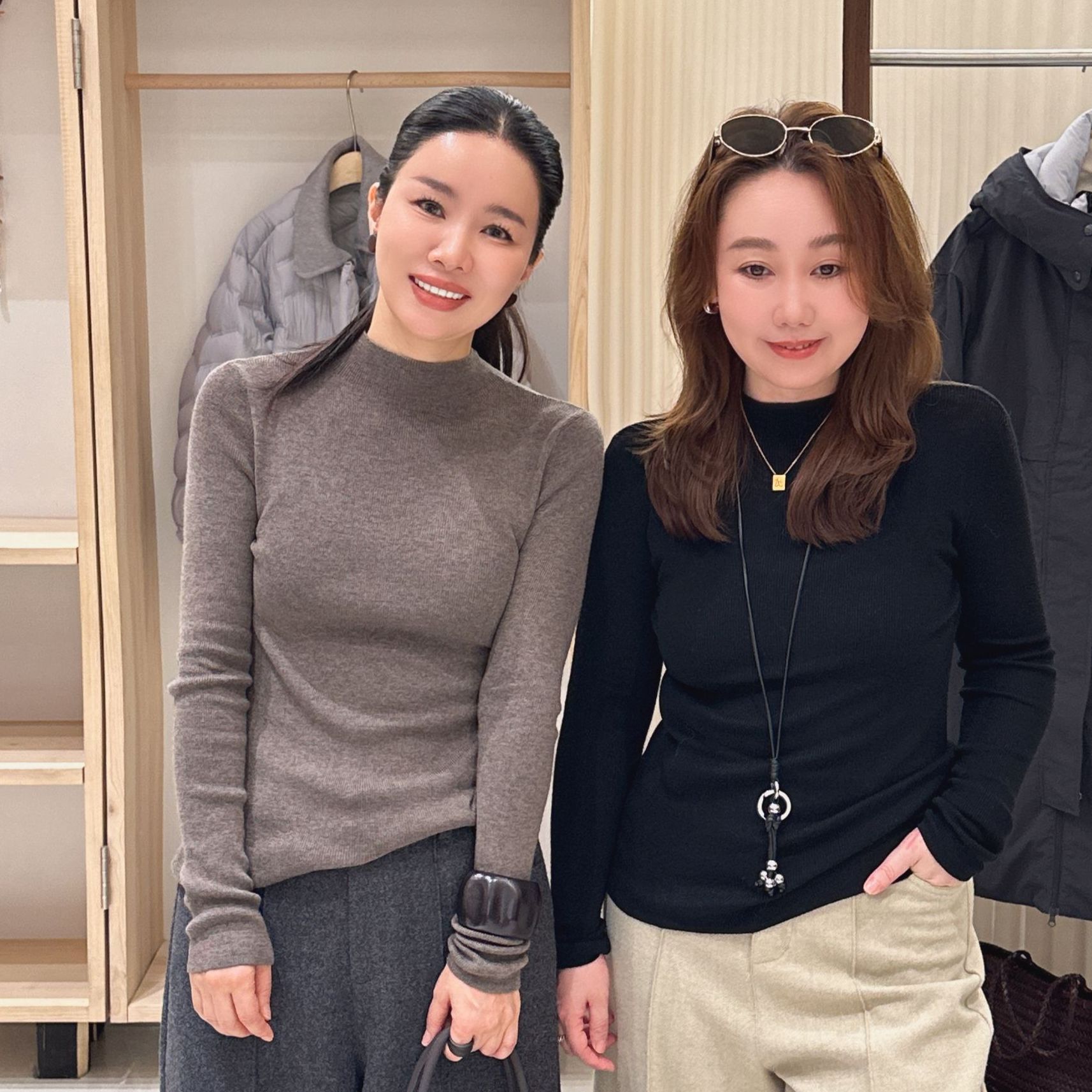 鑫燃KIKI 绵羊毛混纺大女主简约纯色半高领毛针织衫  257093  MHT