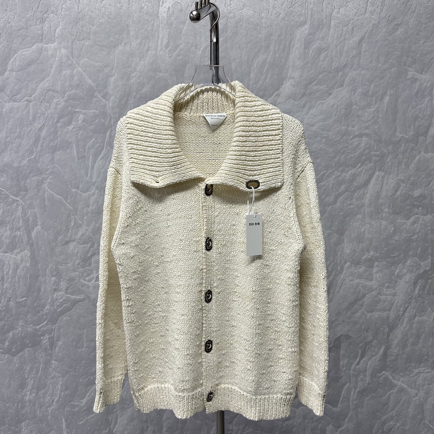 99新 BOTTEGA VENETA/葆蝶家 粗颗粒翻领针织外套 S码 D19316