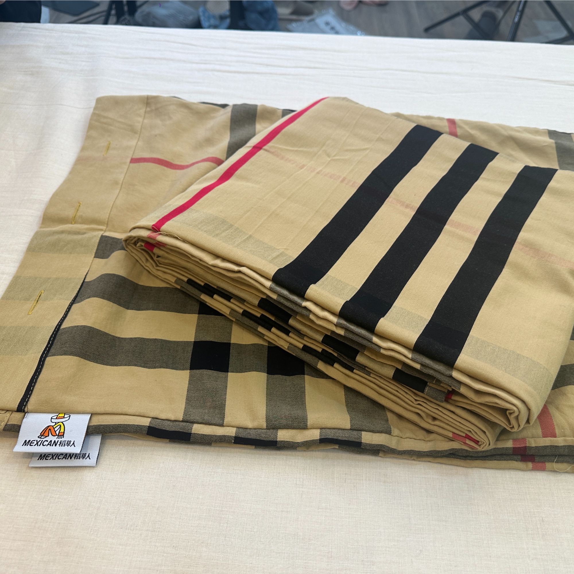 【巴宝格】2.4*2.5直角工艺款双层纱纯棉床单加厚色织不缩水三件套