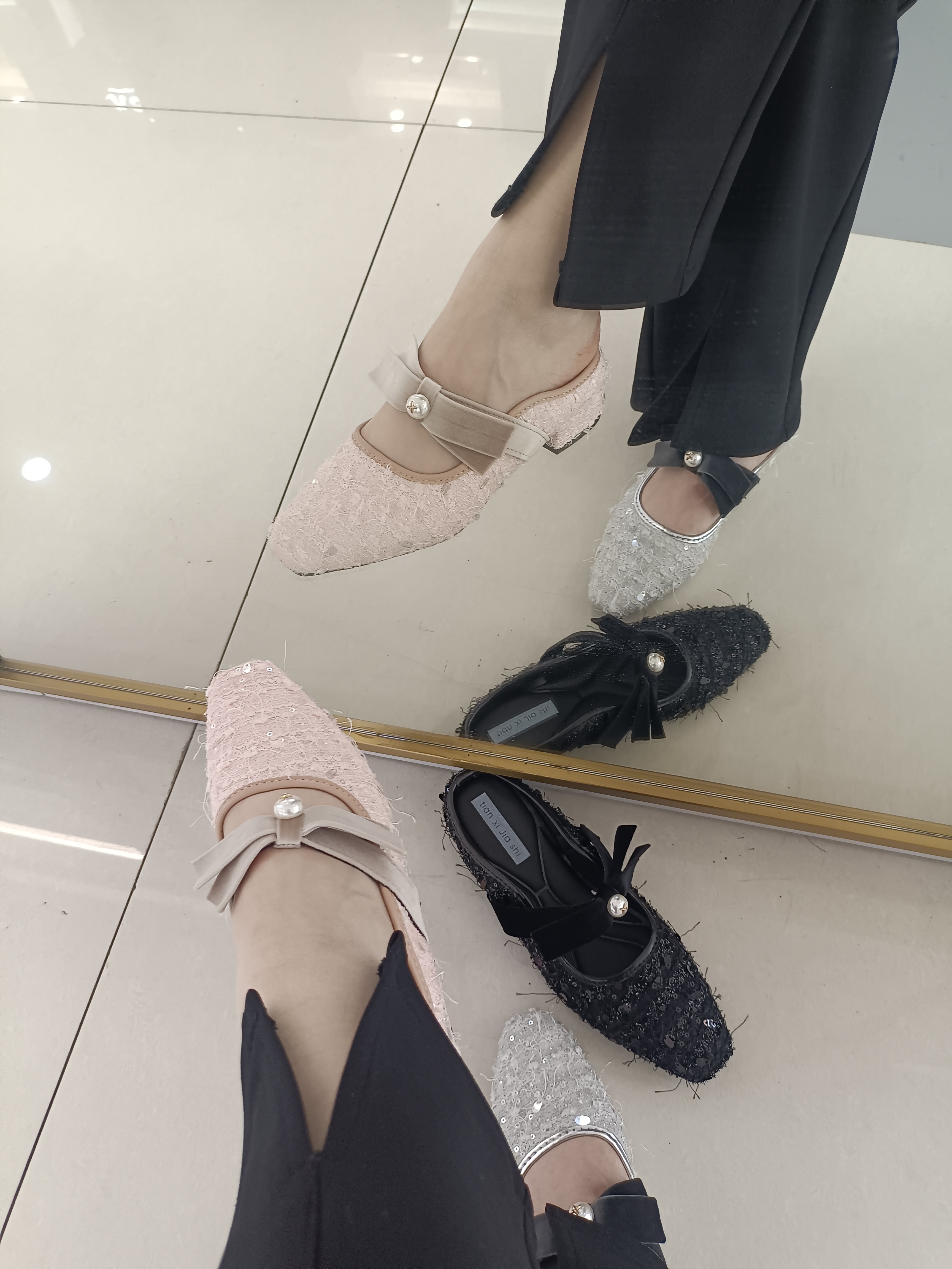 仙女风平底修面皮低跟包头包头拖网红百搭小香风春夏半拖气质