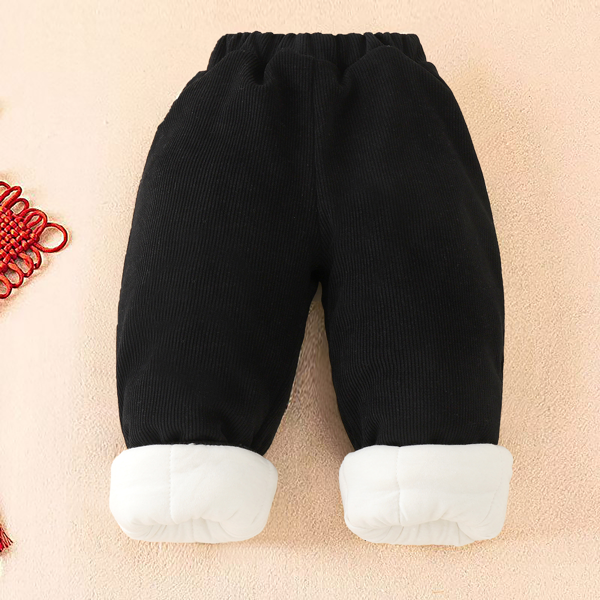 儿童中国风棉花灯笼裤男女童百搭黑色棉裤宝宝加厚唐装中式长裤